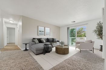 Spacious Living Area with Carpet